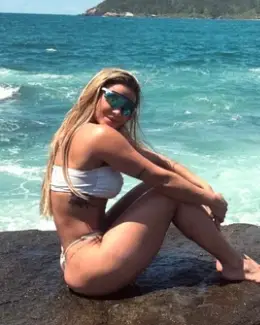 Young slim athletic blonde woman